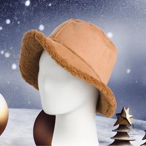 REDMOND Fuzzy Faux Sherpa Fur Reversible Bucket Hat |Tan OSFM
